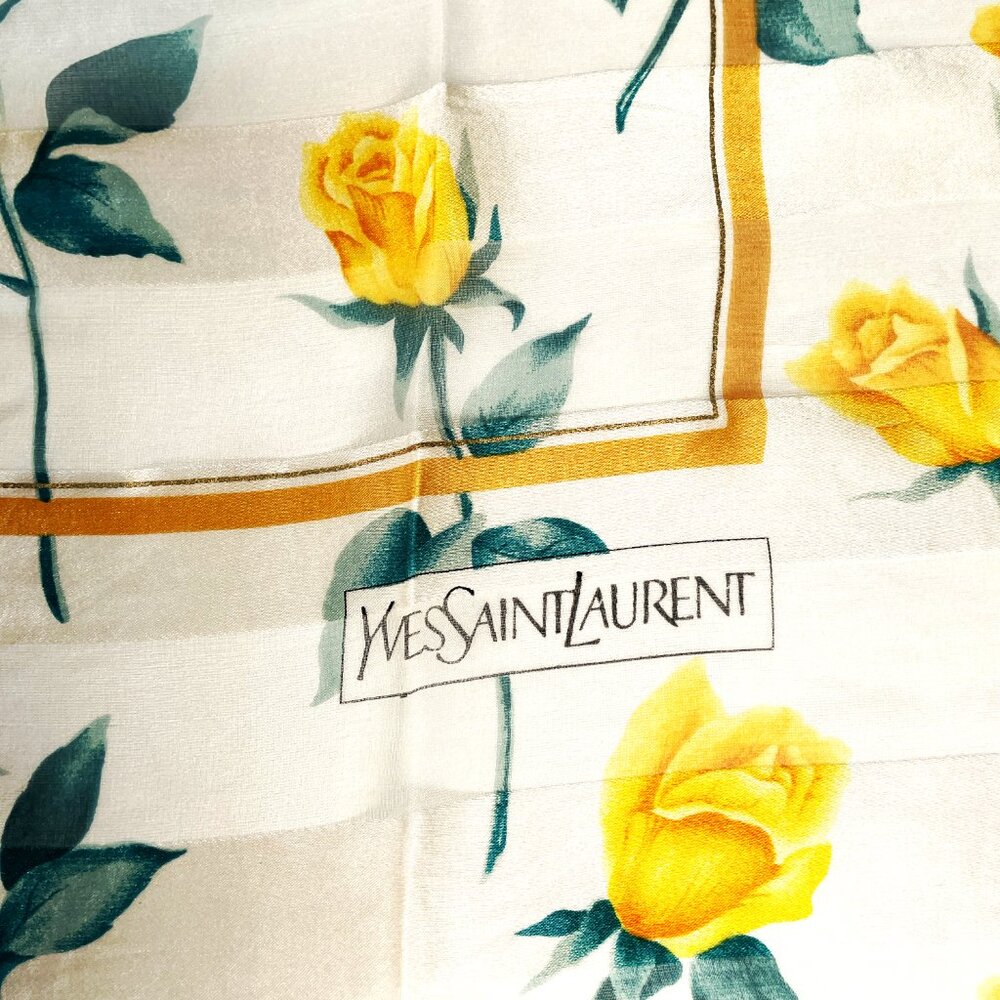 Vintage Yves Saint Laurent Silk Chiffon Scarf - Picture 3 of 12